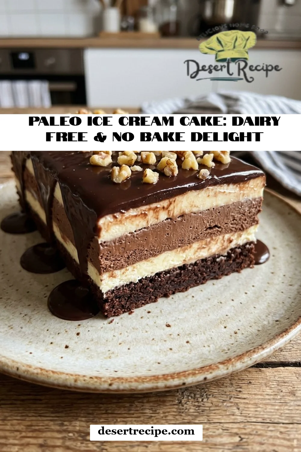 Paleo Ice Cream Cake: Dairy Free & No Bake Delight