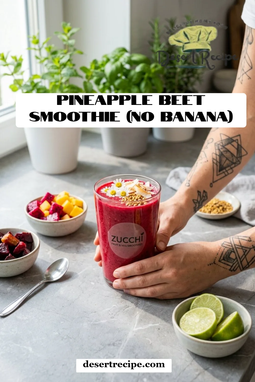 Pineapple Beet Smoothie (No Banana)