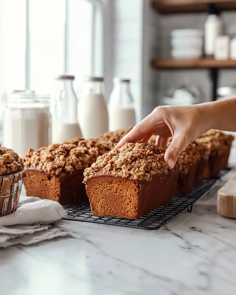 Loaf of pumpkin bread drizzled with maple glaze on a wooden table