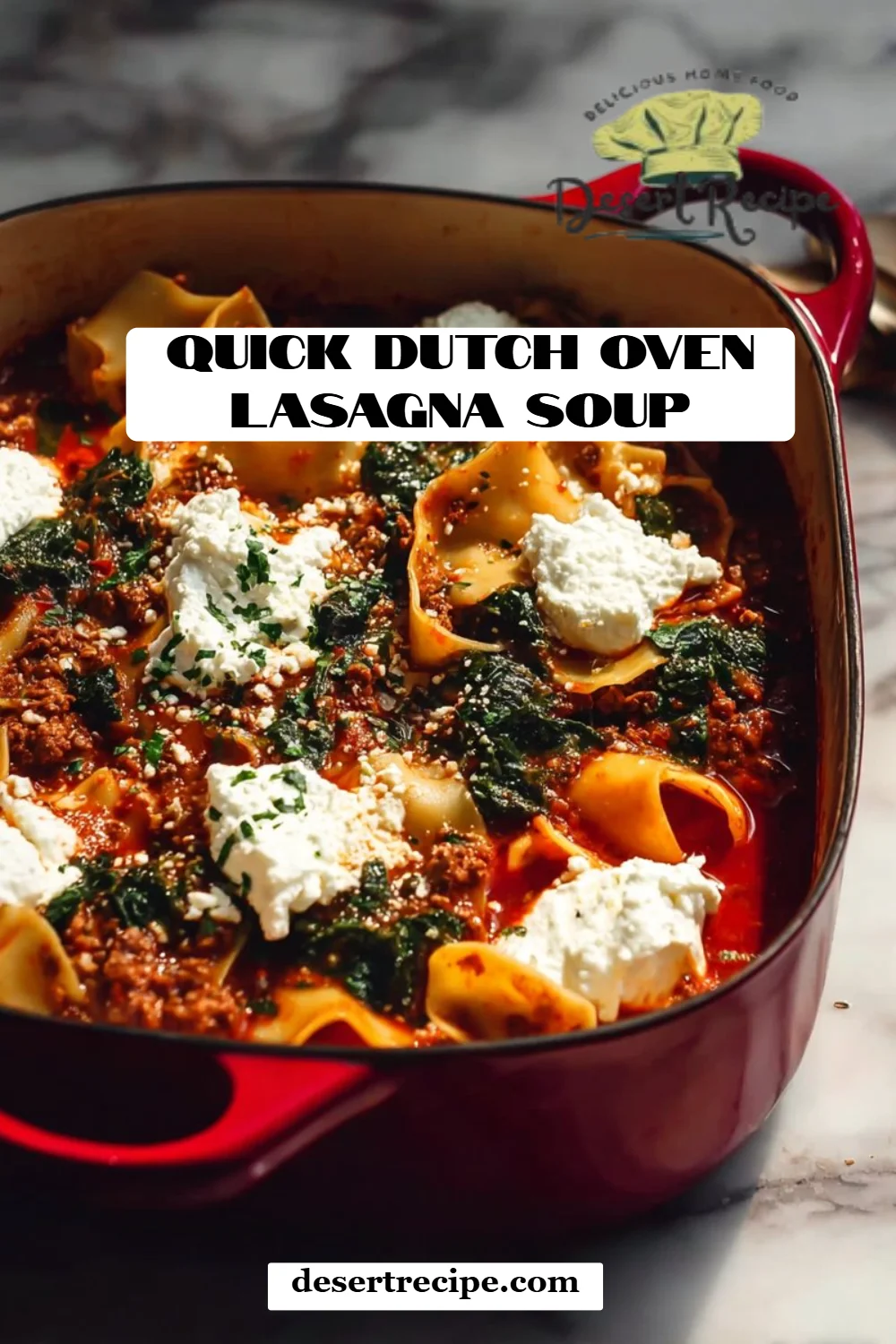 Quick Dutch Oven Lasagna Soup