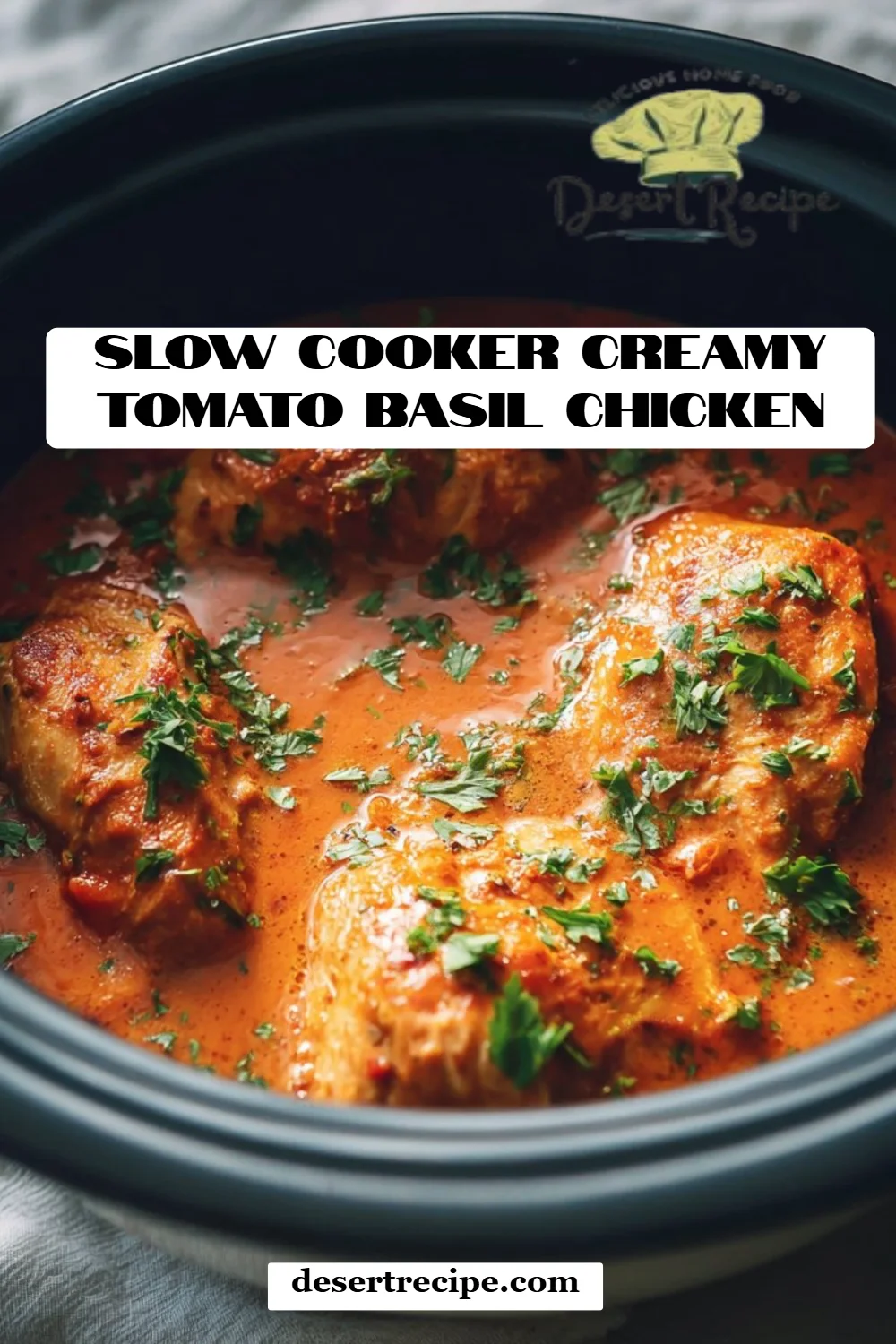 Slow Cooker Creamy Tomato Basil Chicken