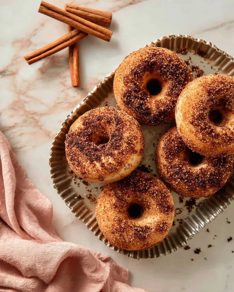 Soft high protein cinnamon sugar bagels fresh out of the oven