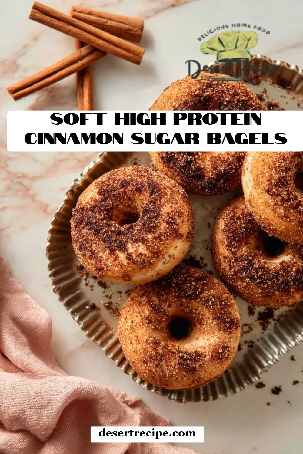 Soft High Protein Cinnamon Sugar Bagels