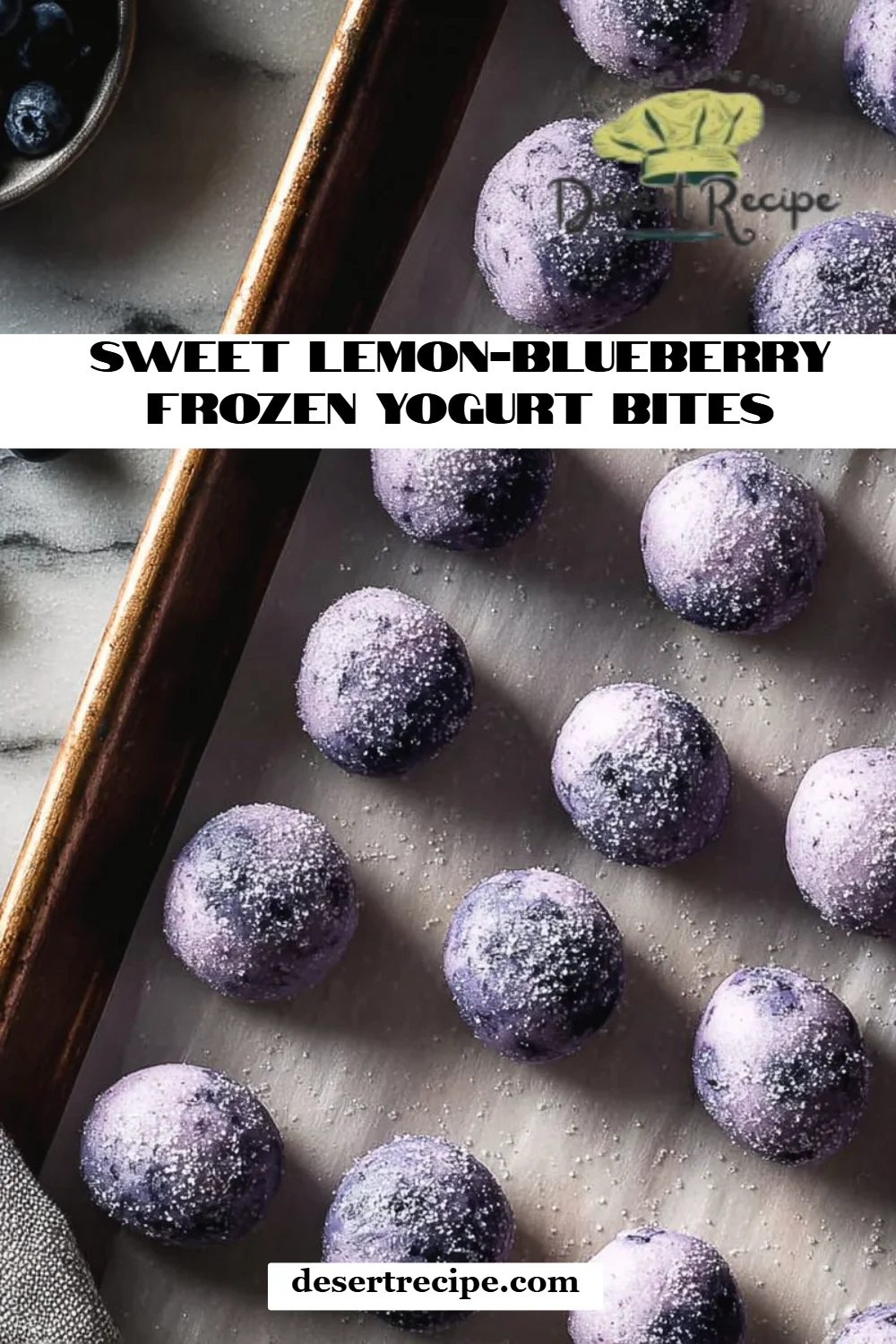 Sweet Lemon-Blueberry Frozen Yogurt Bites