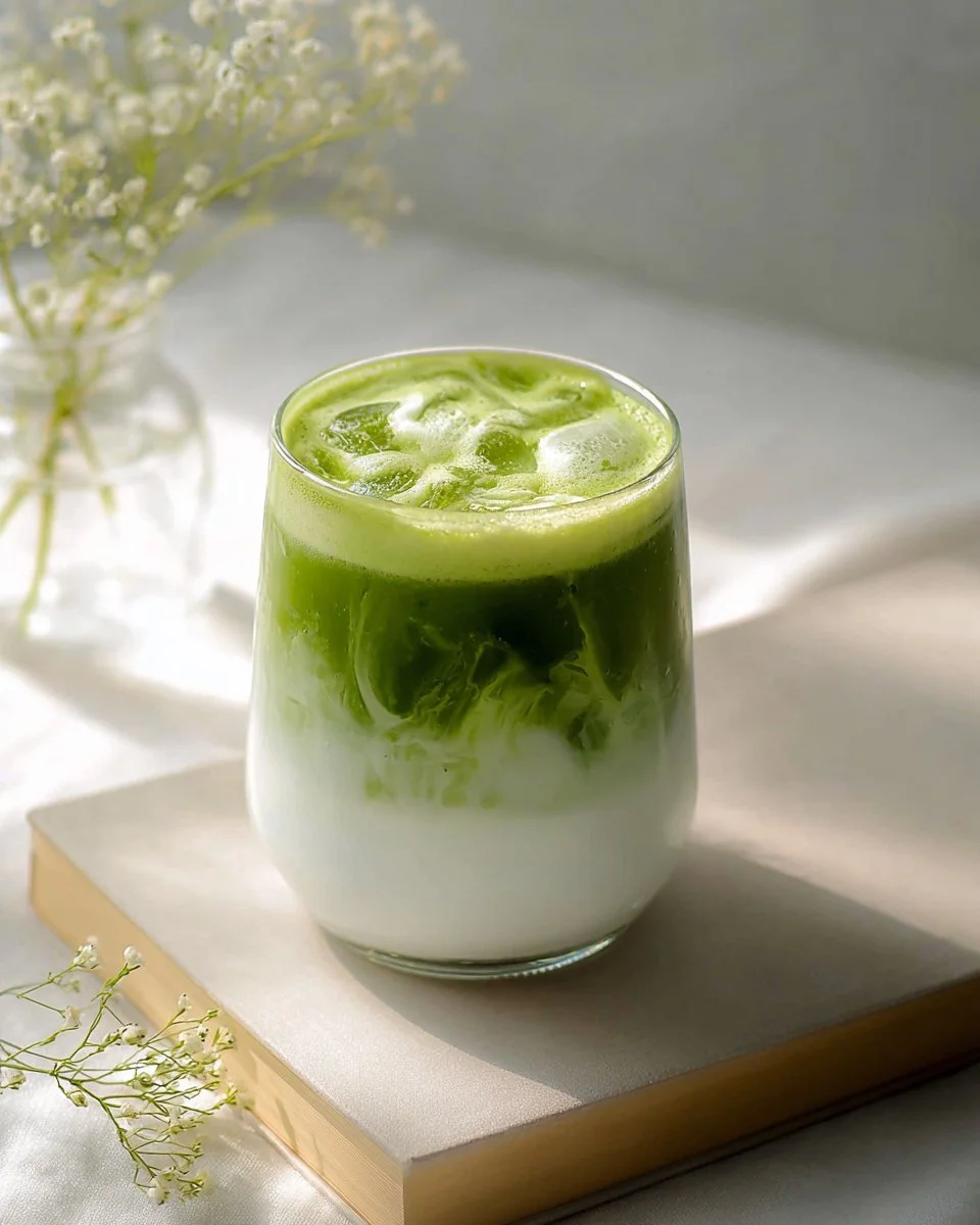 Sweet Matcha Latte topped with Vanilla Cold Foam for a delightful drink experience
