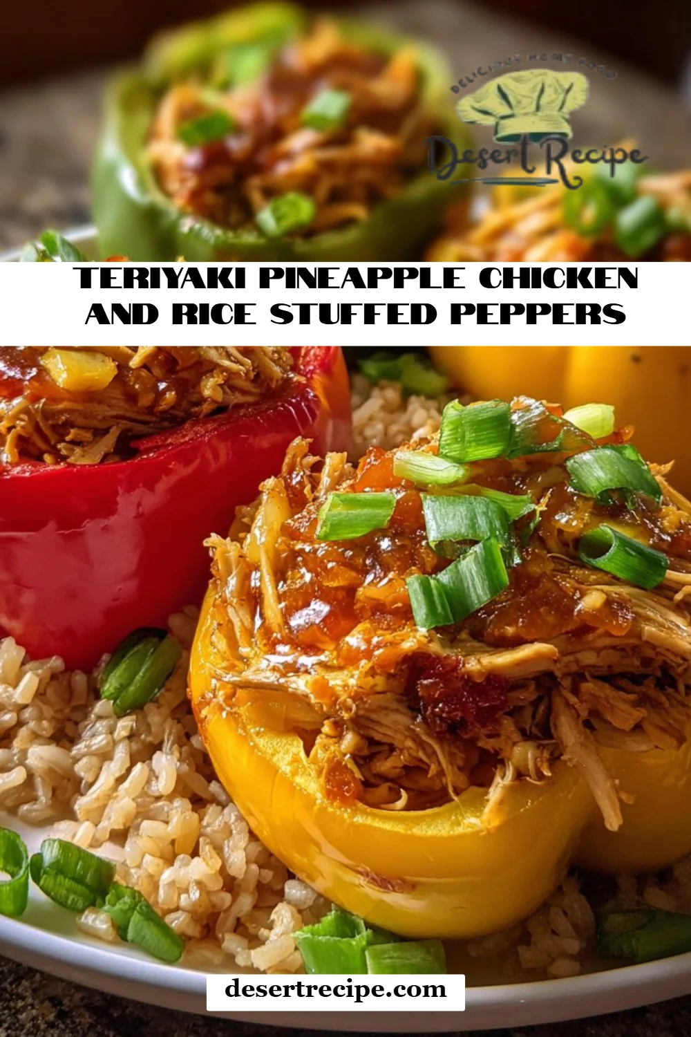 Teriyaki Pineapple Chicken and Rice Stuffed Peppers