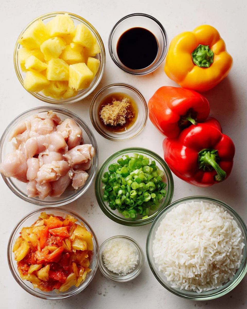 Teriyaki Pineapple Chicken and Rice Stuffed Peppers