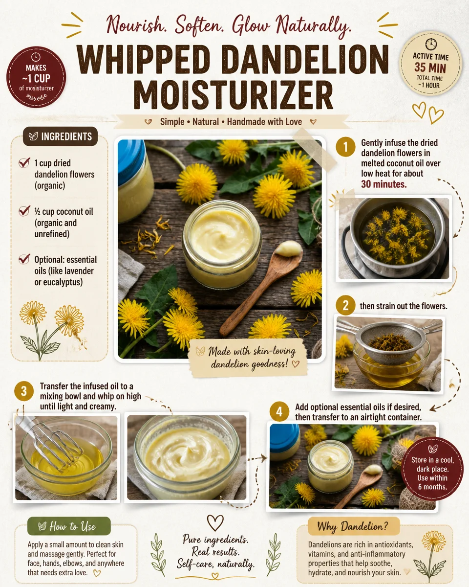 Whipped Dandelion Moisturizer for nourishing and hydrating skin