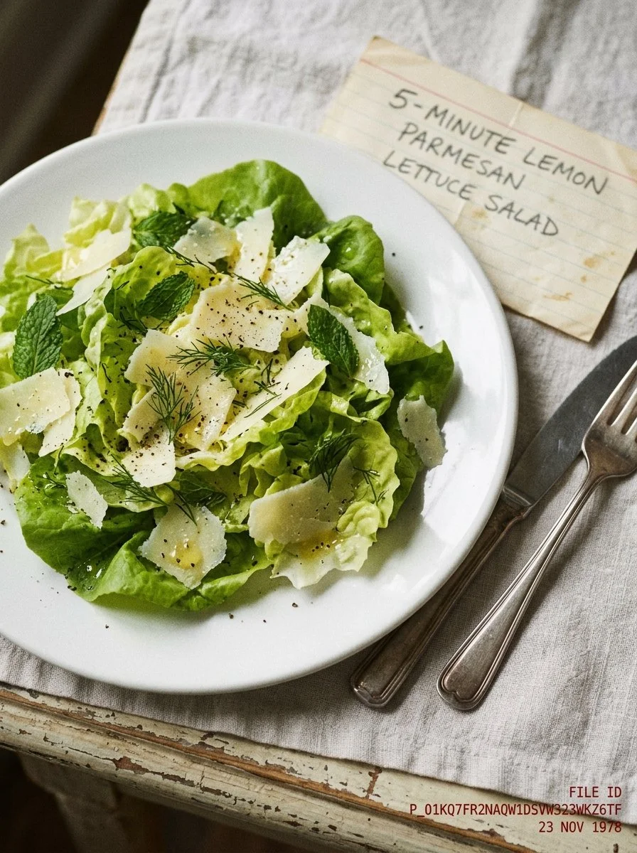5-Minute Lemon Parmesan Lettuce Salad
