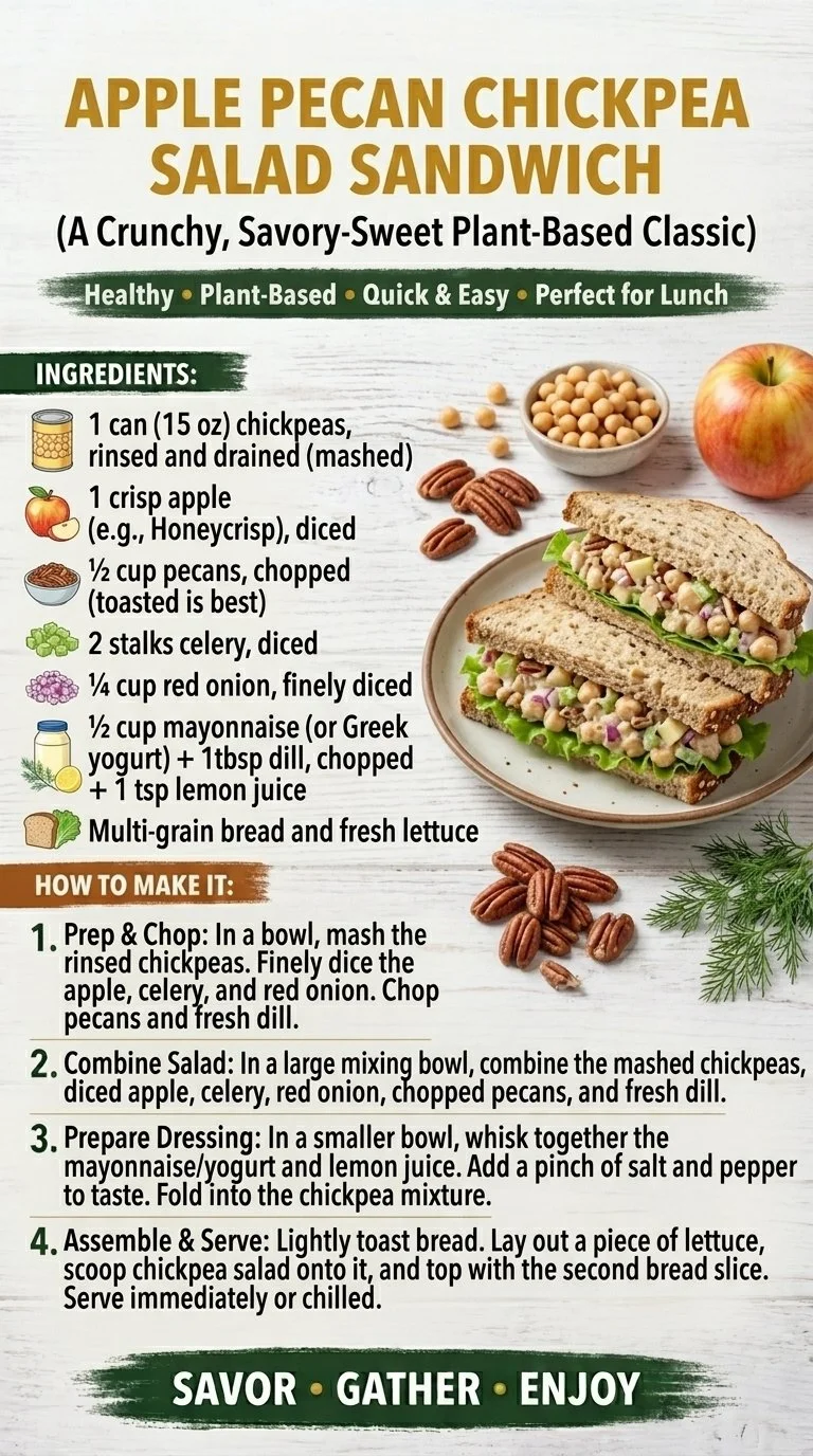 Apple Pecan Chickpea Salad Sandwich