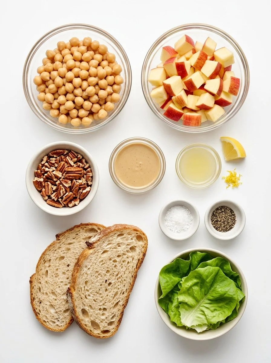 Apple Pecan Chickpea Salad Sandwich