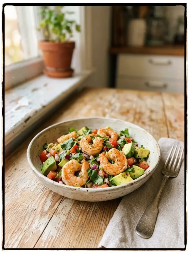 Delicious Avocado Salsa Shrimp Salad with fresh ingredients and vibrant colors