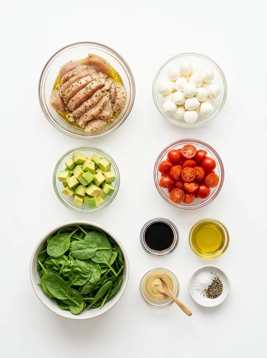 Baked Marinated Chicken Salad with Mozzarella and Balsamic Vinaigrette