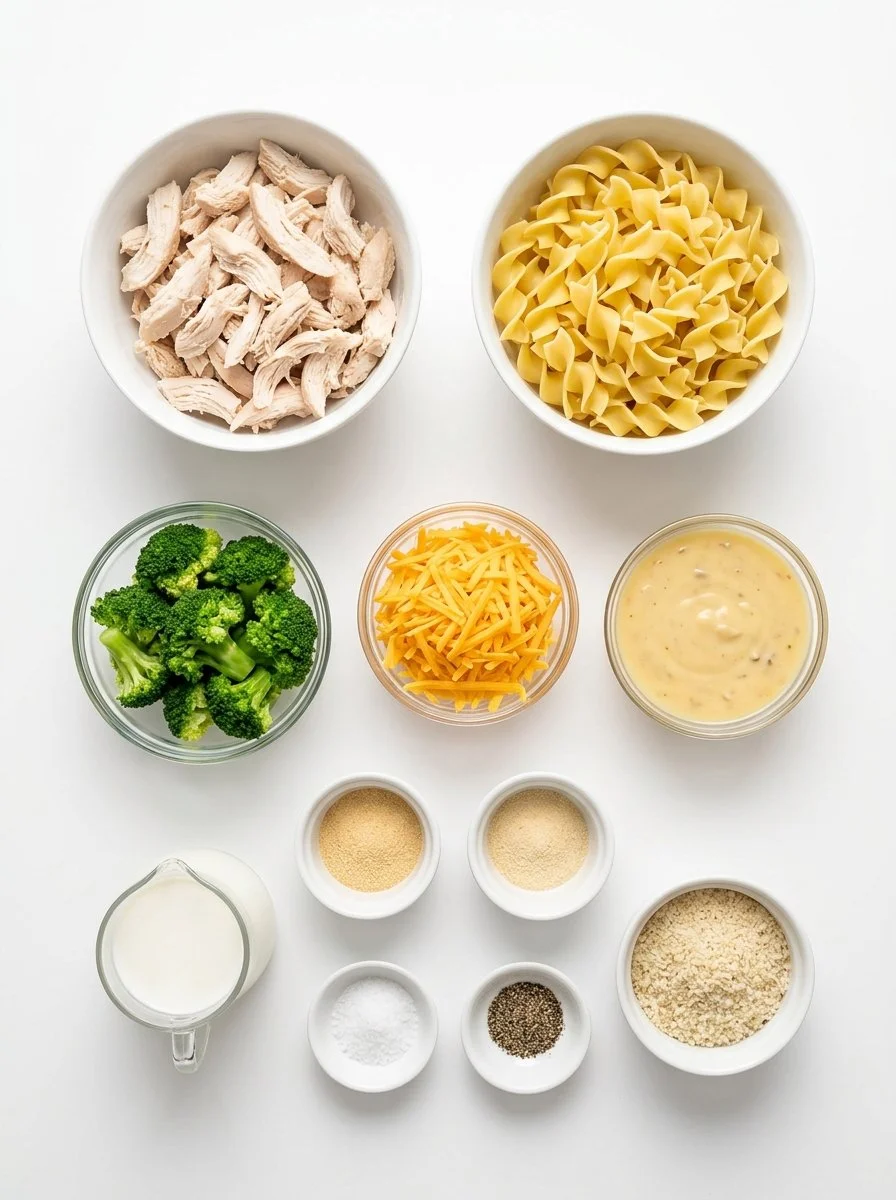 Cheesy Broccoli Chicken Noodle Casserole