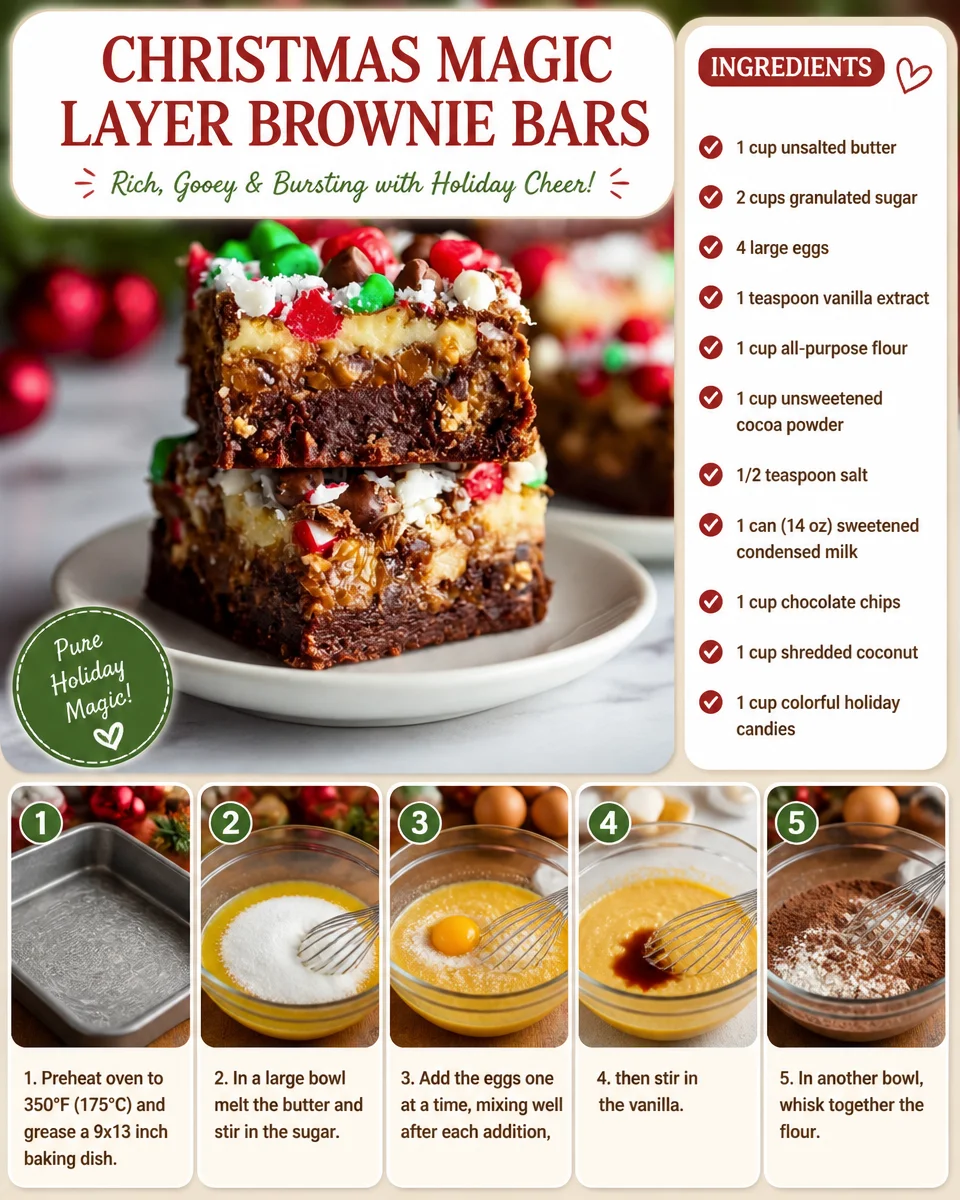 Christmas Magic Layer Brownie Bars