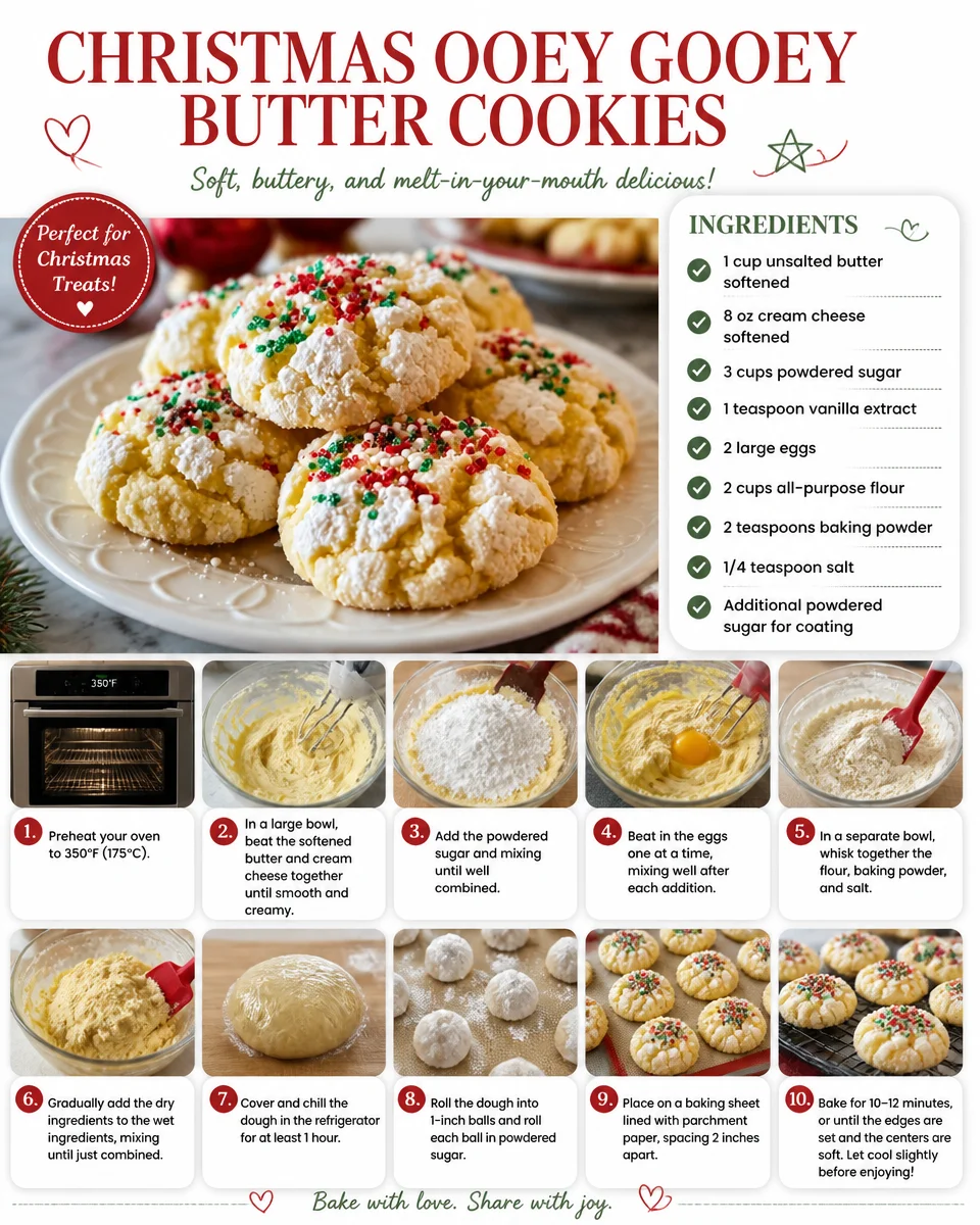 Christmas Ooey Gooey Butter Cookies