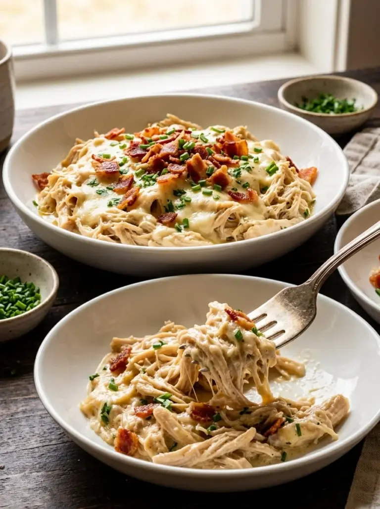 Creamy crockpot chicken recipe with cream cheese for easy cooking