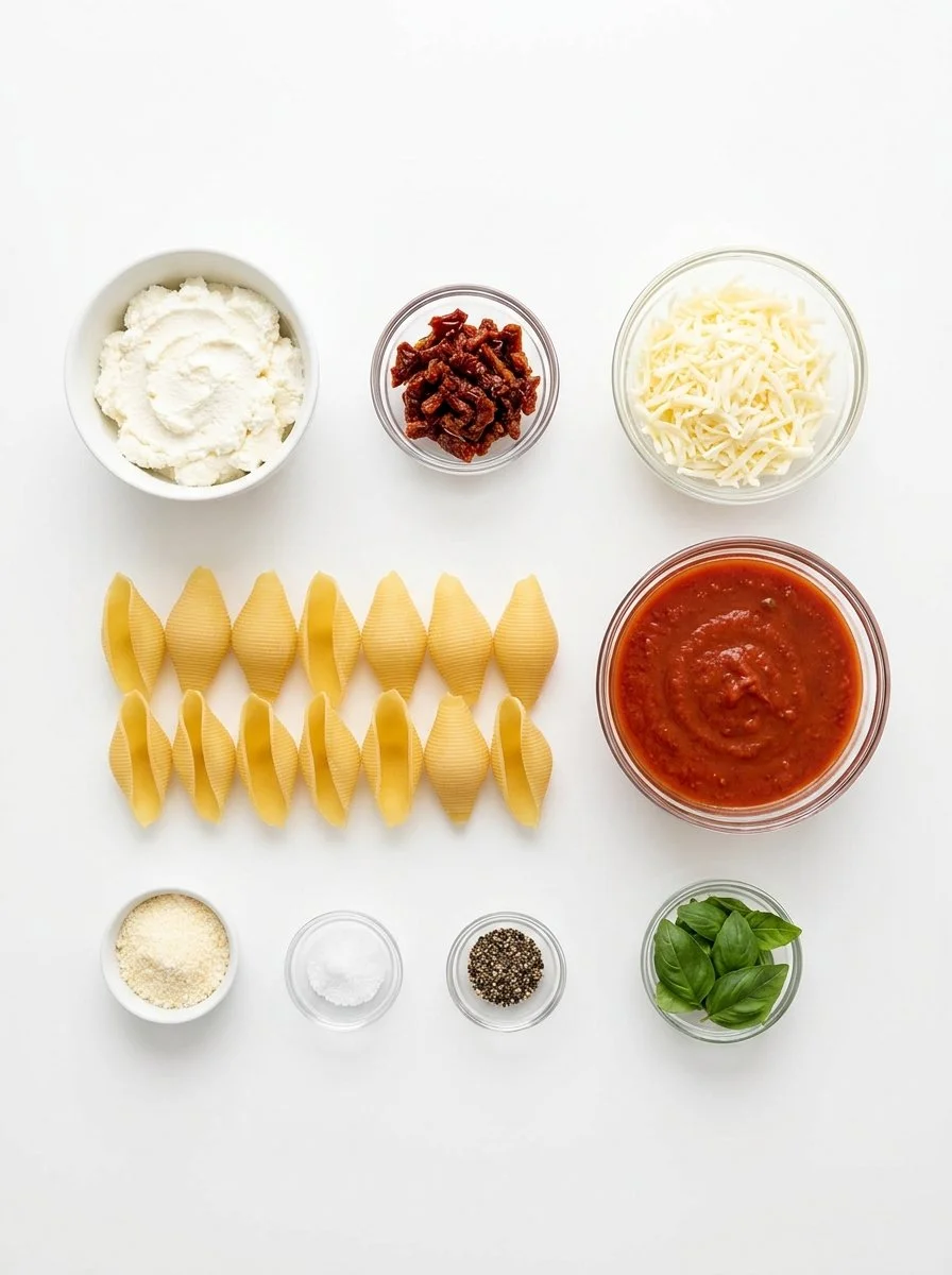 Creamy Sun-Dried Tomato and Ricotta Stuffed Shells