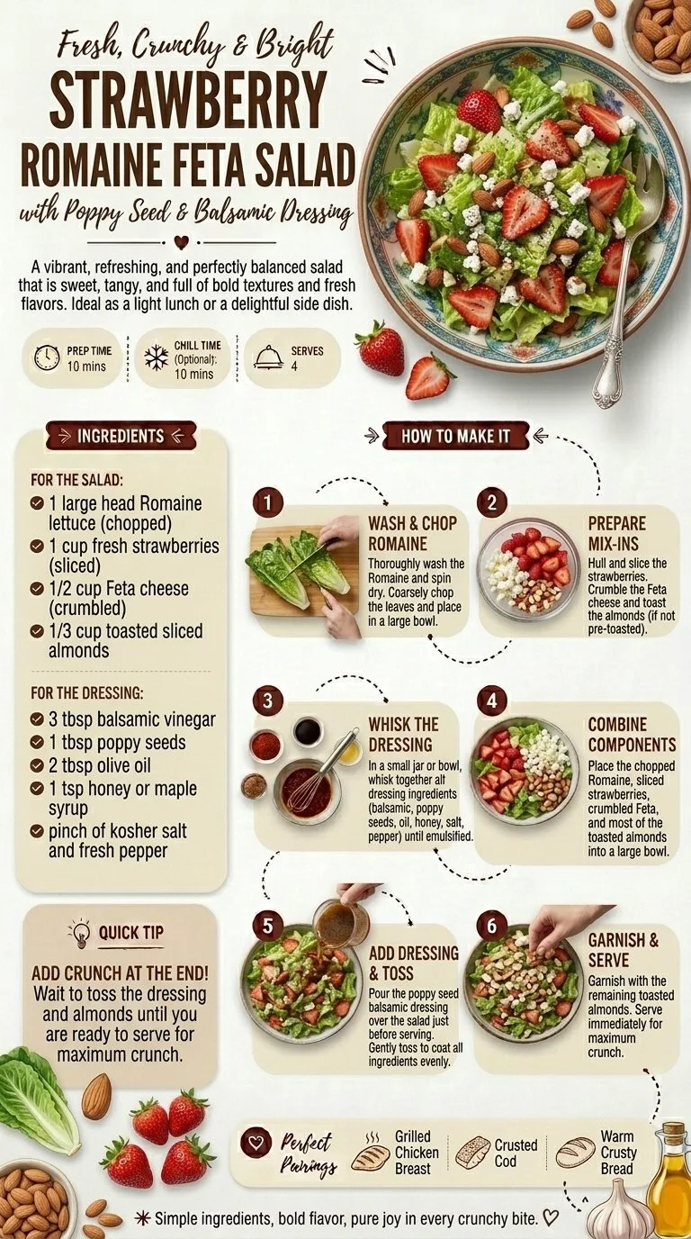 Crunchy Strawberry Romaine Feta Salad