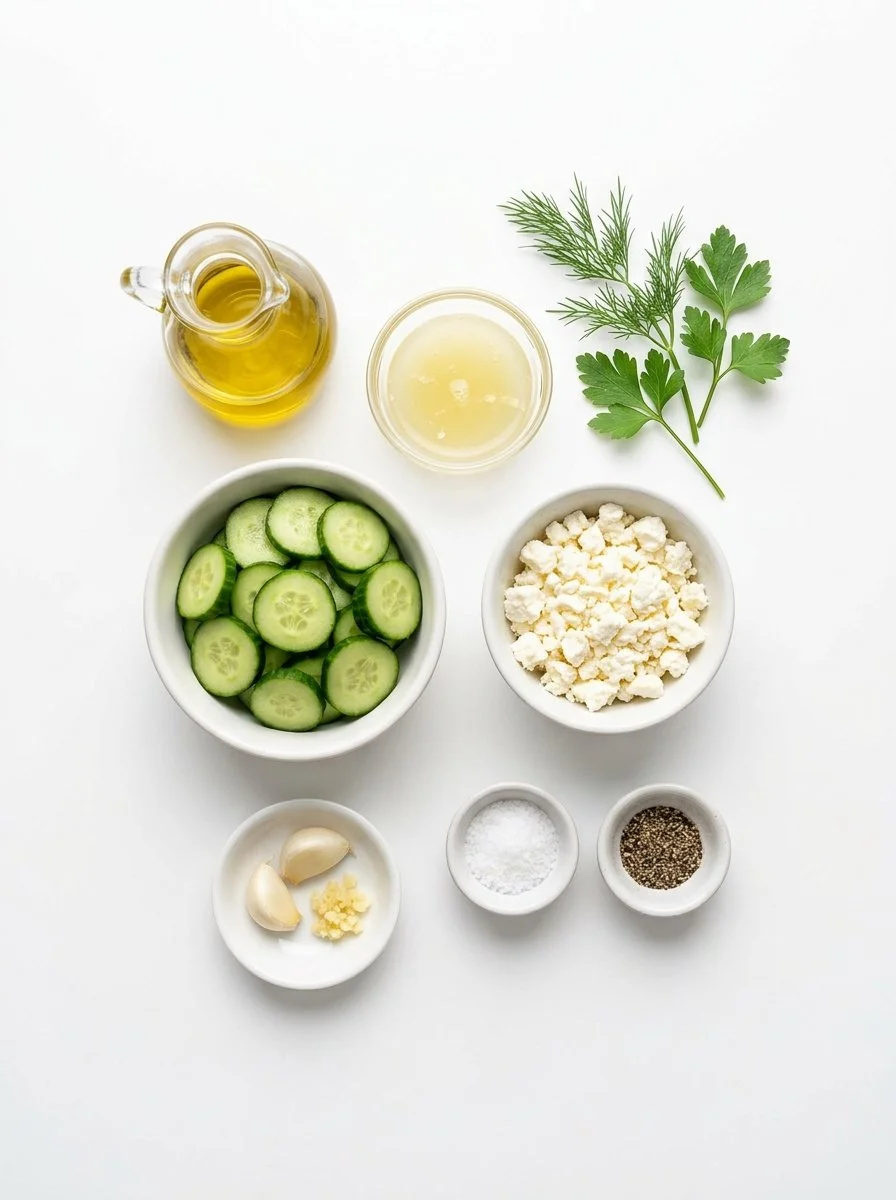 Cucumber Feta Salad with Lemon Greek Vinaigrette