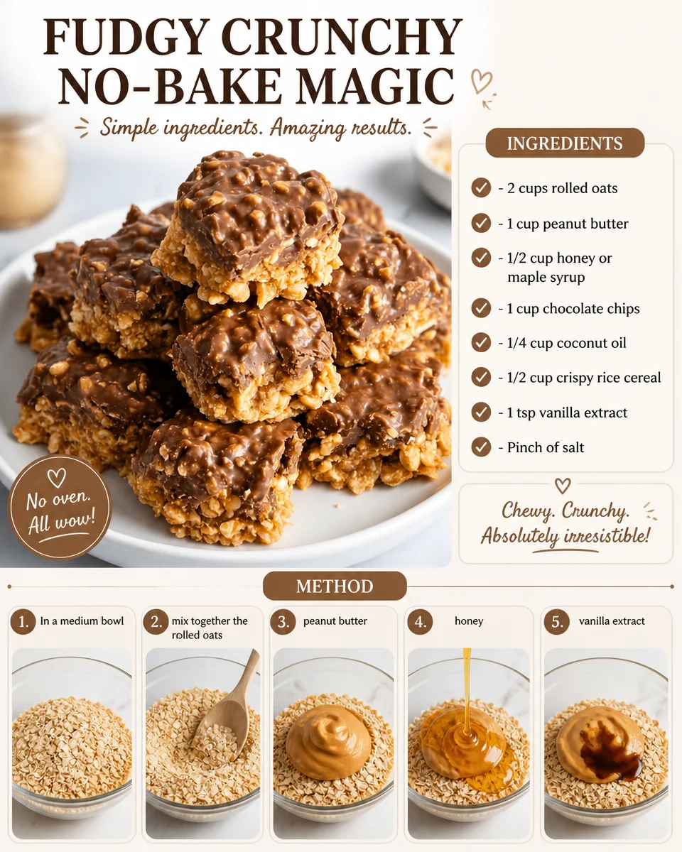 Fudgy Crunchy No-Bake Magic