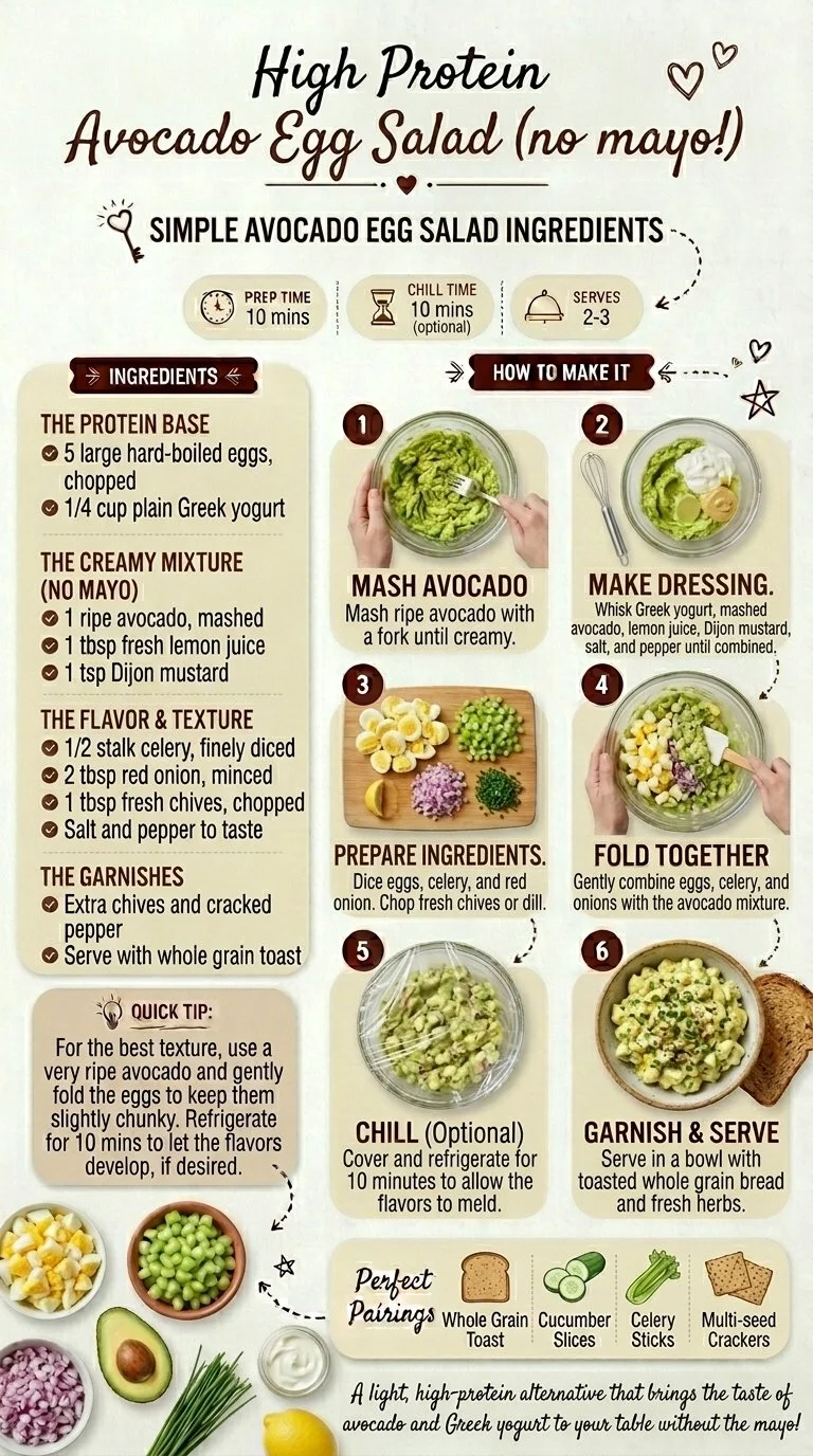 High Protein Avocado Egg Salad (no mayo!)