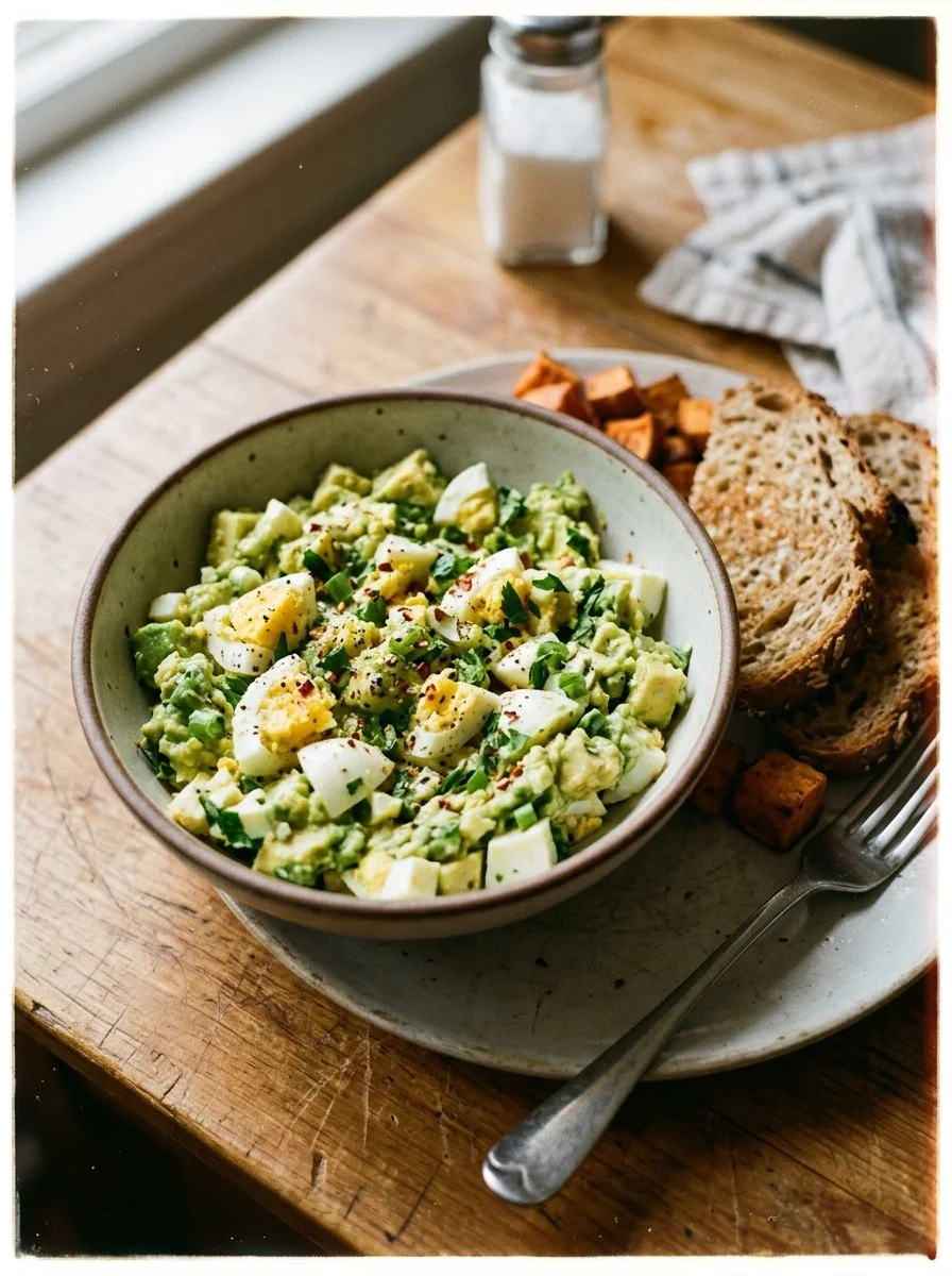High Protein Avocado Egg Salad (no mayo!)
