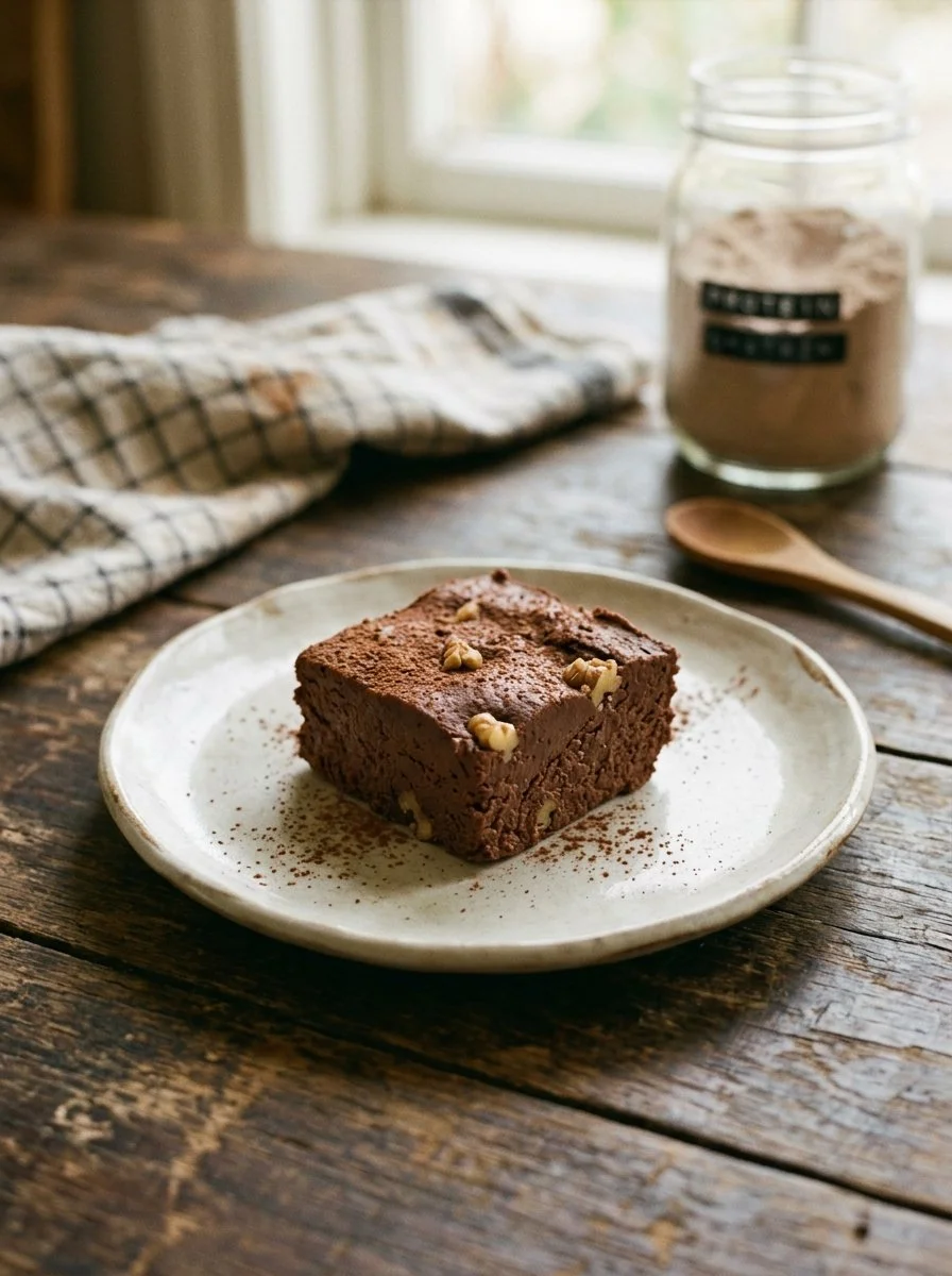 High protein cottage cheese fudge dessert in a bowl