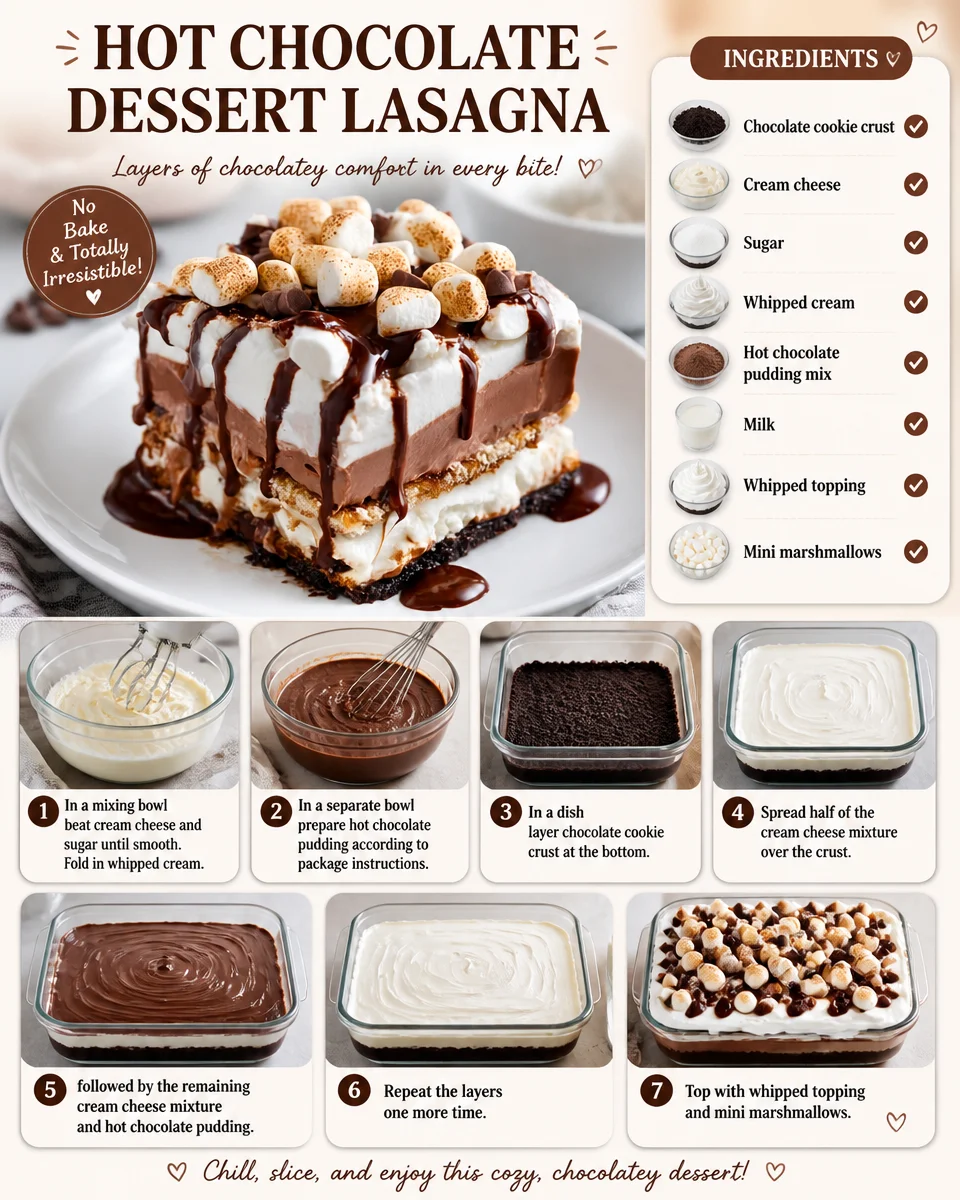 Hot Chocolate Dessert Lasagna