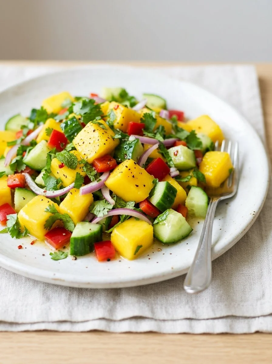 Colorful Mango Salad with fresh ingredients in a bowl