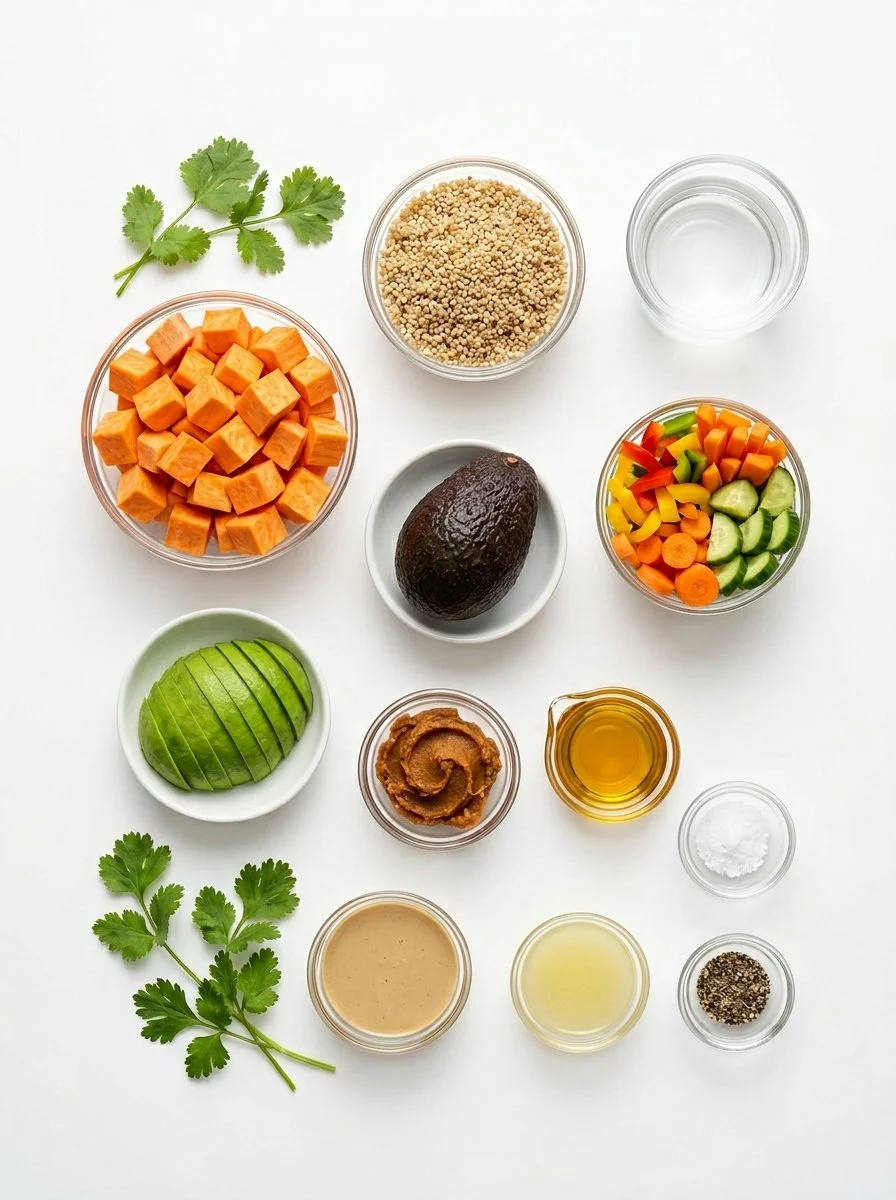 Miso Glazed Sweet Potato Buddha Bowl