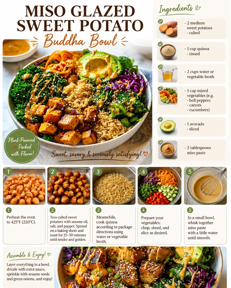 Miso Glazed Sweet Potato Buddha Bowl