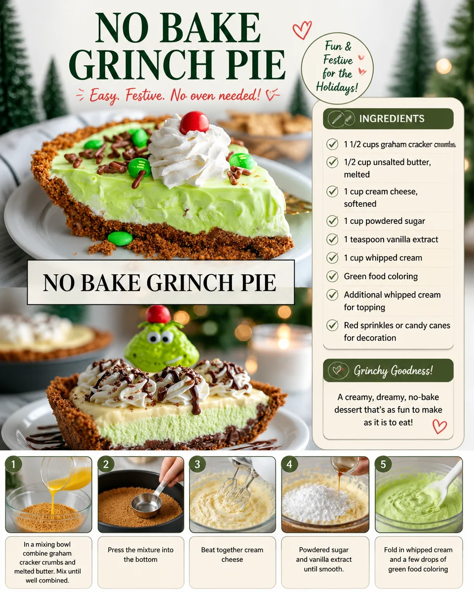 No Bake Grinch Pie