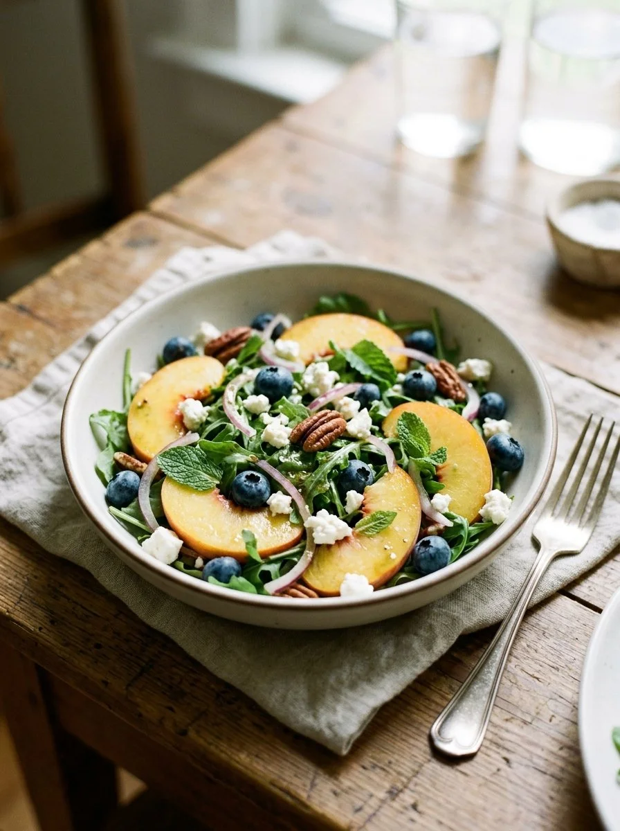Peach and Blueberry Salad with Feta