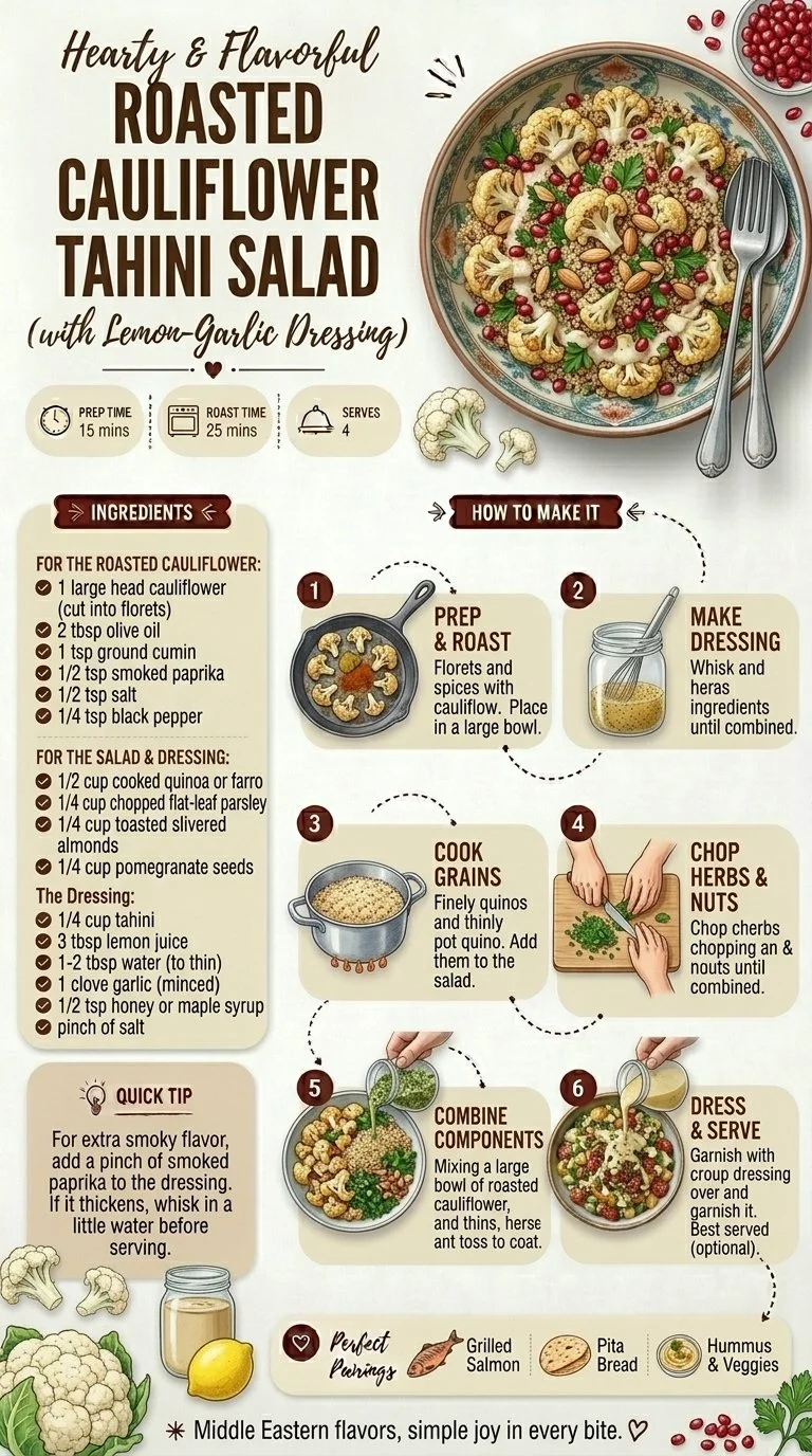 Roasted Cauliflower Tahini Salad