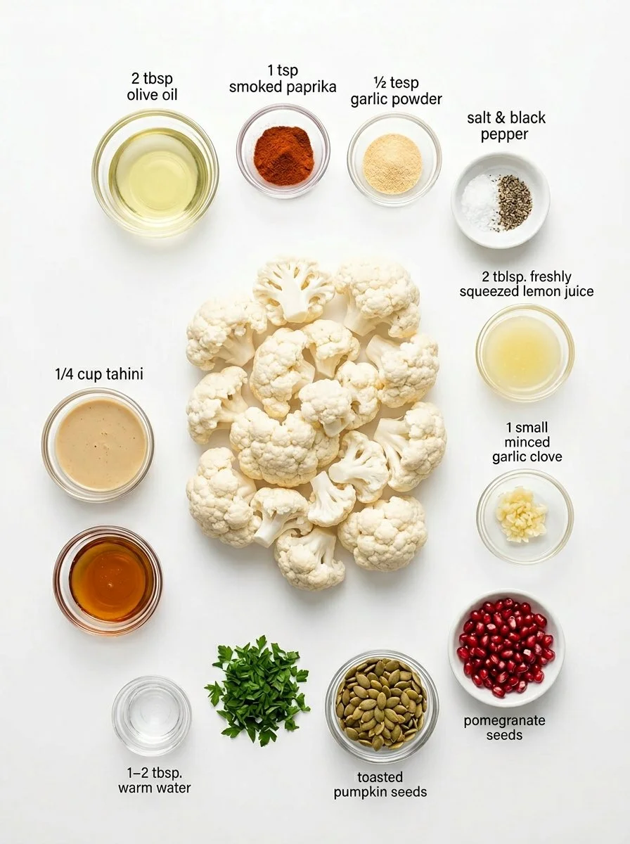 Roasted Cauliflower Tahini Salad