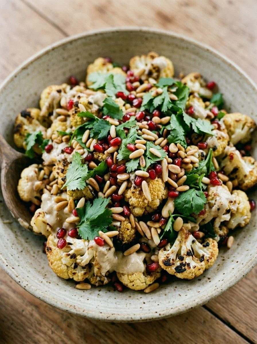 Roasted Cauliflower Tahini Salad