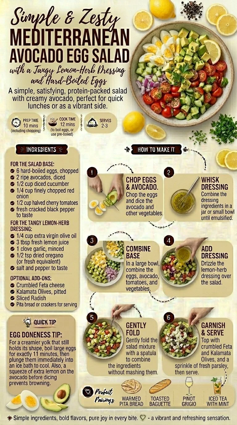 Simple & Zesty Mediterranean Avocado Egg Salad