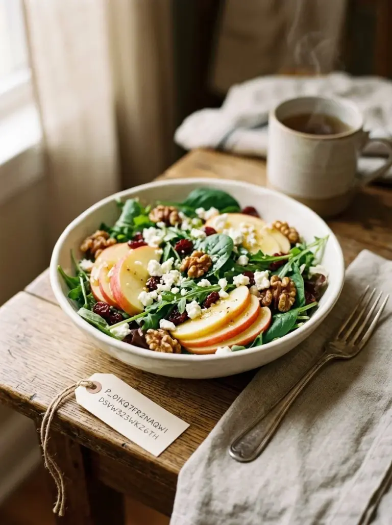 Vibrant Honeycrisp Apple Feta Salad with autumn ingredients