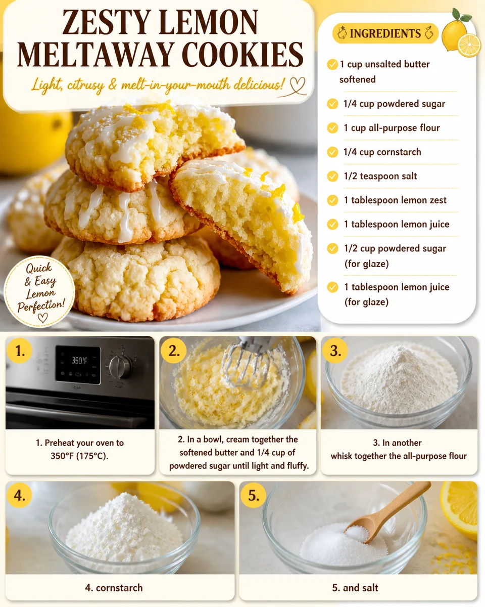Zesty Lemon Meltaway Cookies