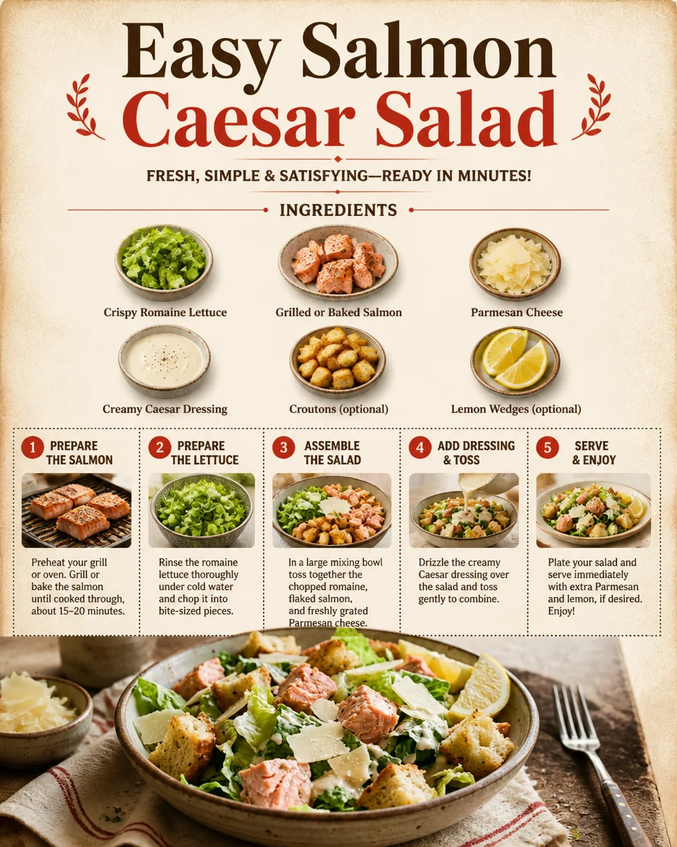 Easy Salmon Caesar Salad