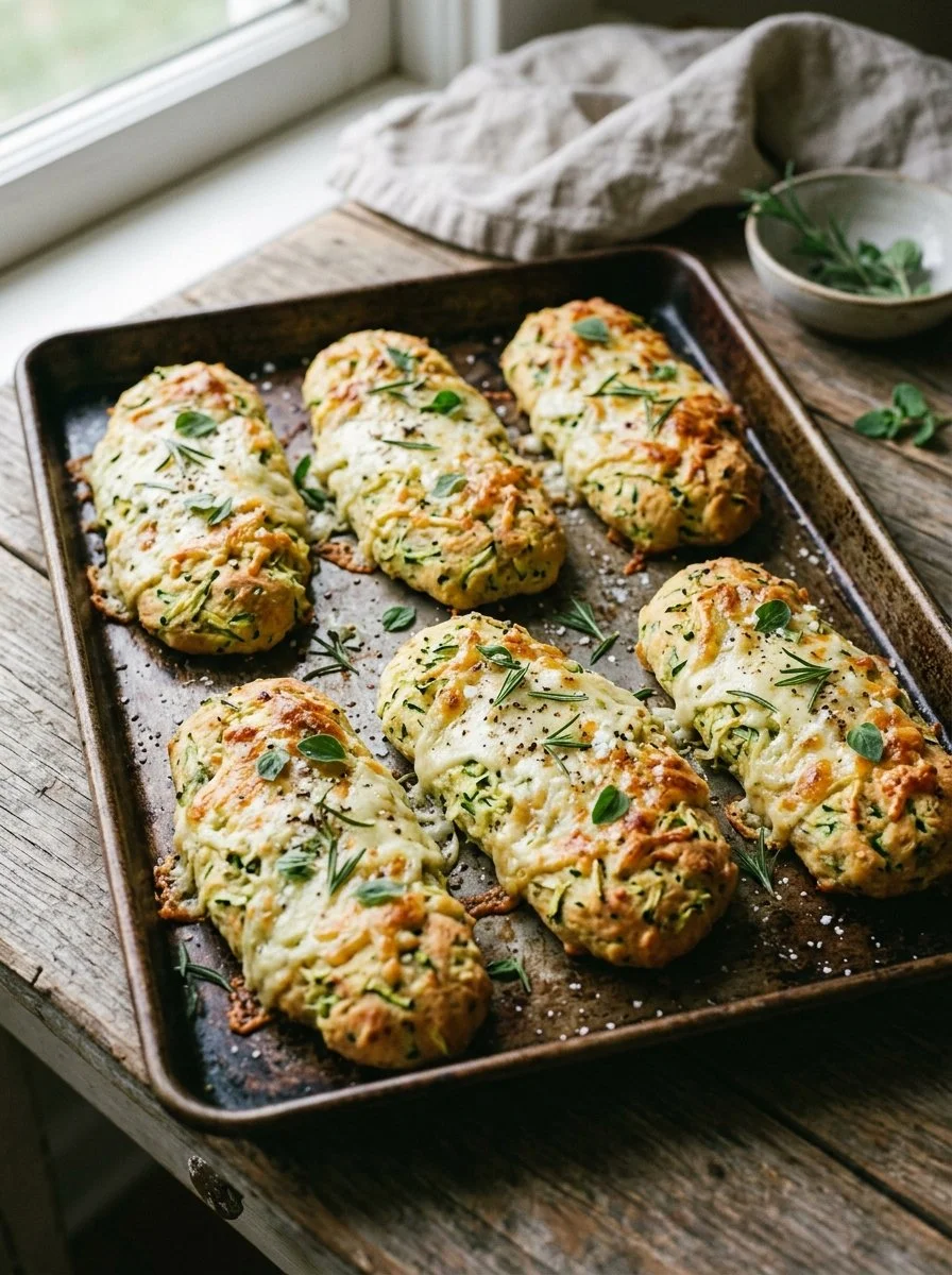 Homemade easy zucchini breadsticks served with dipping sauce