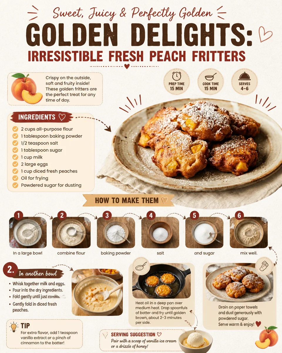 Golden Delights: Irresistible Fresh Peach Fritters