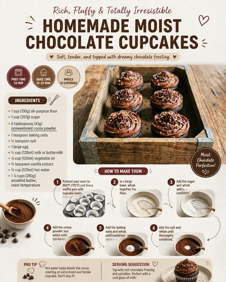 Homemade Moist Chocolate Cupcakes