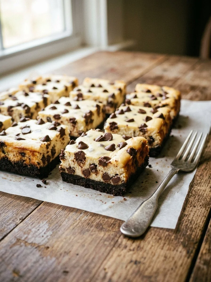 Irresistible Chocolate Chip Cheesecake Bars