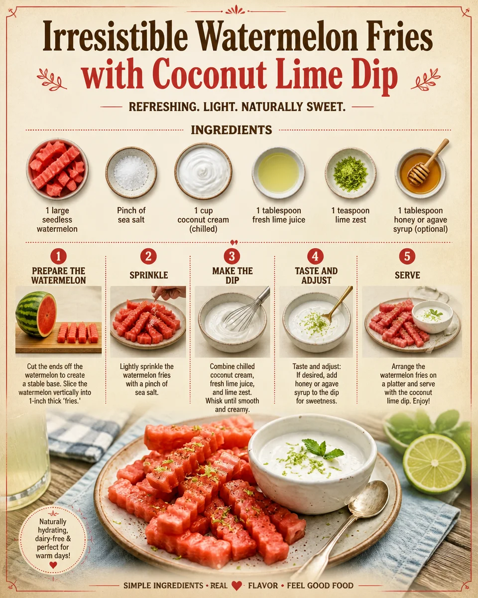Irresistible Watermelon Fries with Coconut Lime Dip