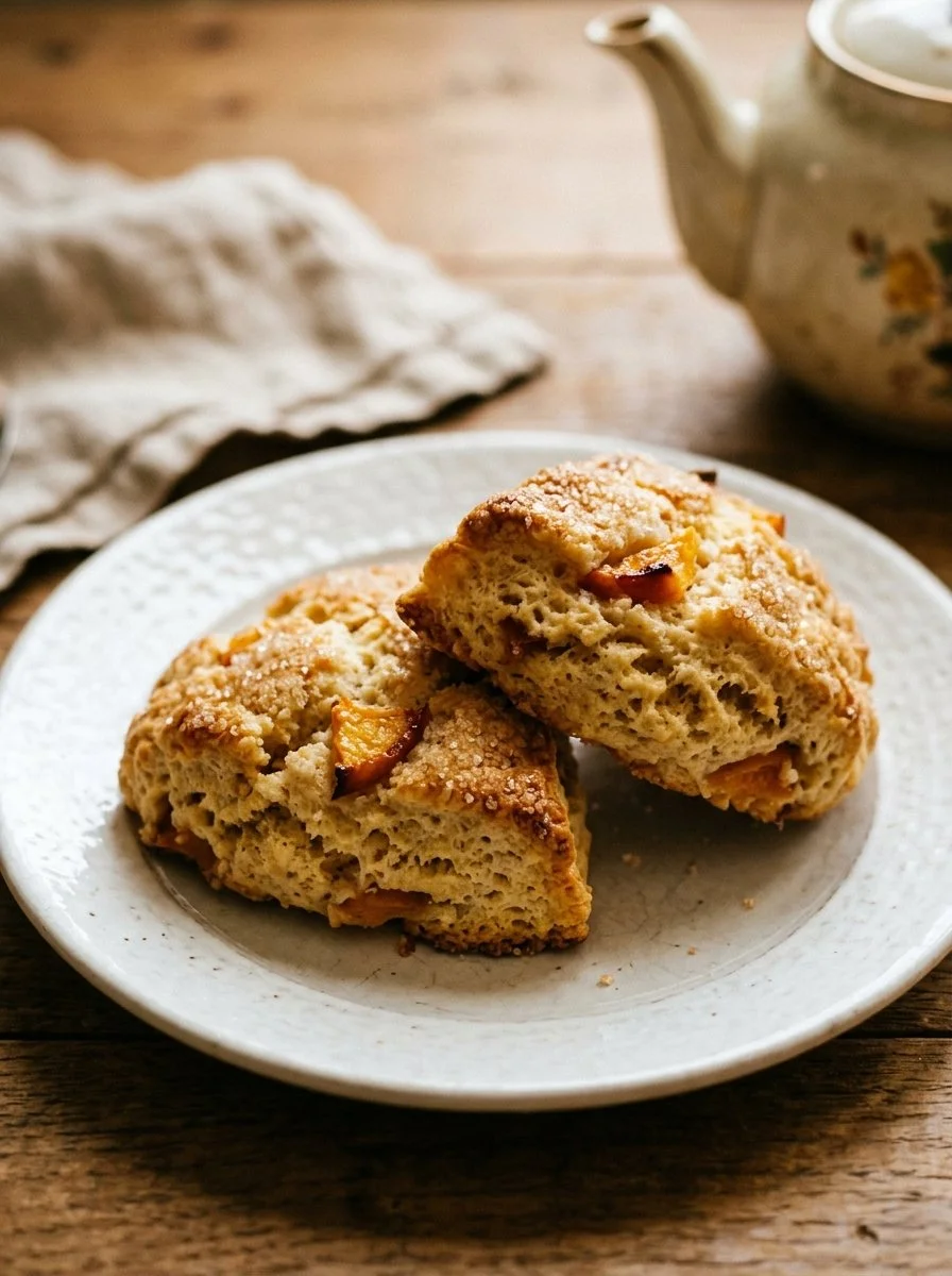 Irresistibly Fluffy Peach Scones