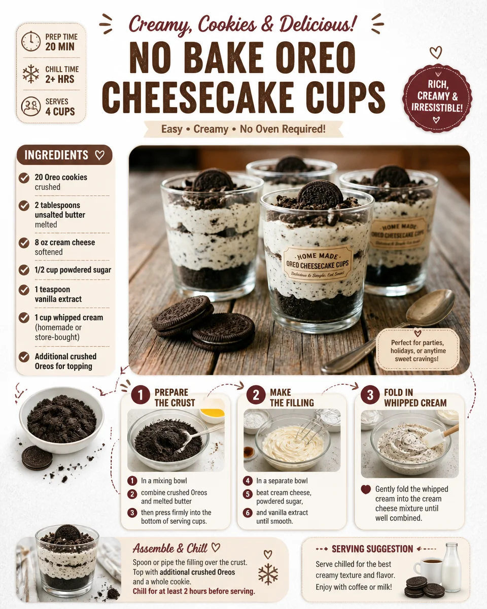 No Bake Oreo Cheesecake Cups