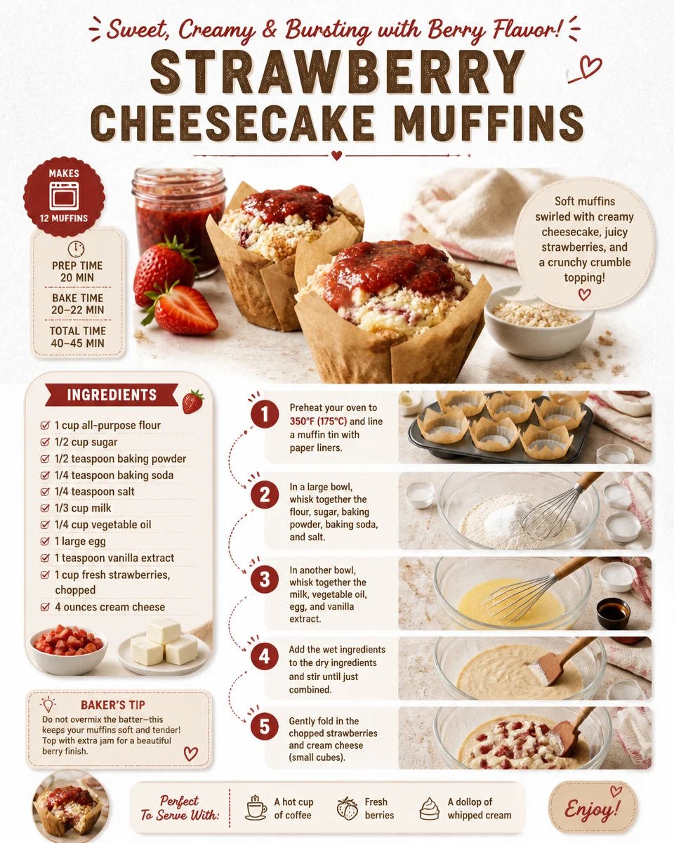 Strawberry Cheesecake Muffins