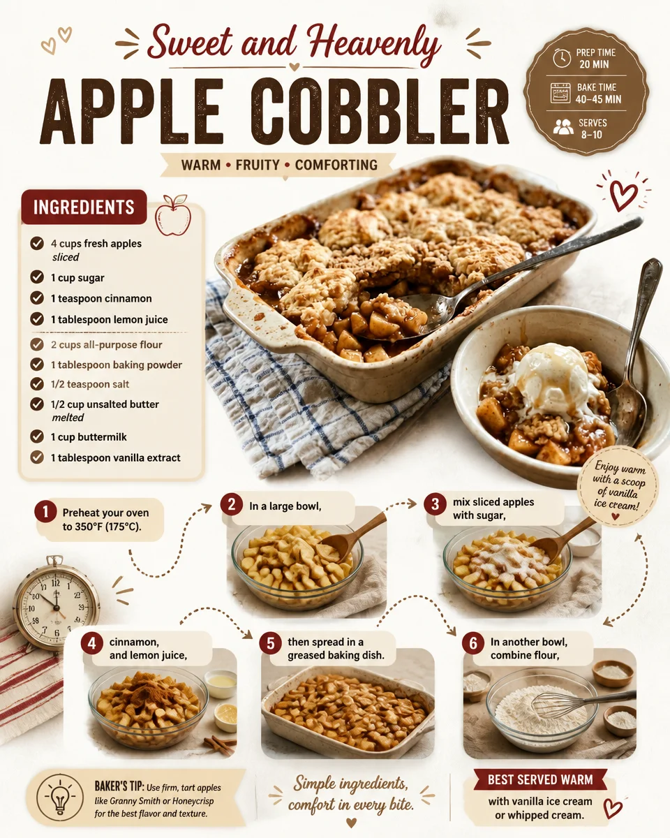 Sweet and Heavenly Apple Cobbler